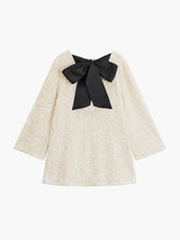 Minikleid aus Samt mit Pailletten und Schleife